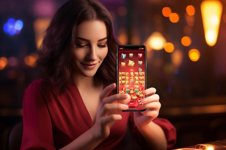 Pengguna menyimak live update pertandingan sepak bola di smartphone